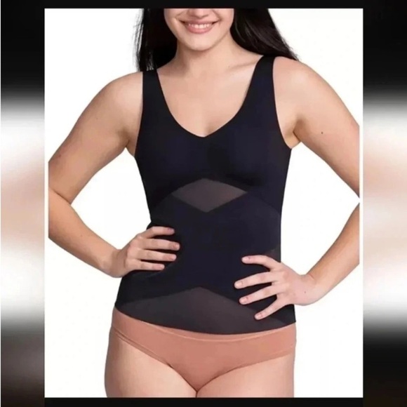 HoneyLove LiftWear Tank Vamp Black Size XL Foundation Shapewear Tummy Control - Picture 1 of 16